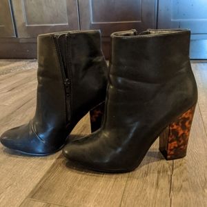 JustFab Side Zip Block Heeled Booties